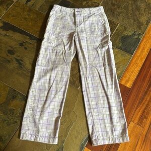 Cute purple and green plaid cargo pants.